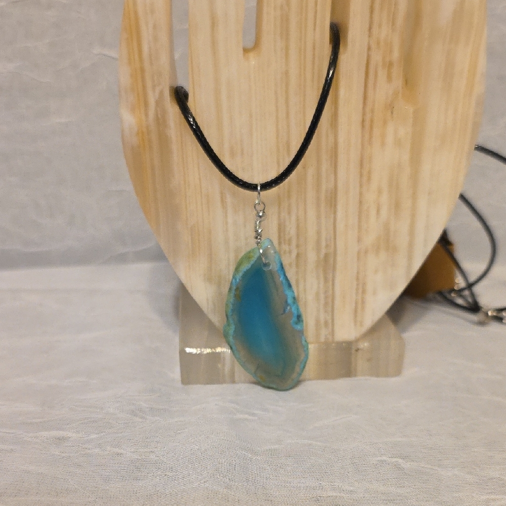 Hand Crafted Blue and Black Statement Necklace